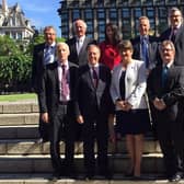 Arlene Foster with DUP MPs in London in 2017 after it held the balance of power in the House of Commons. The party's MPs voted against Boris Johnson’s Withdrawal Agreement in Westminster in late 2019