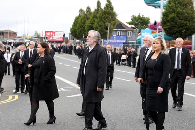 Michelle O’Neill and other top republicans at IRA man Bobby Storey’s funeral