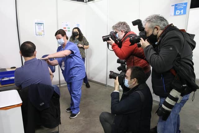 The first vaccination has been delivered after the SSE Arena in Belfast opened as a mass vaccination centre on Monday