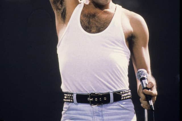 Programme Name: A Life in Ten Pictures - TX: n/a - Episode: In Ten Pictures - Freddie Mercury (No. n/a) - Picture Shows: -Live Aid, London – 1985
Freddie Mercury - (C) Anwar Hussein - Photographer: Anwar Hussein