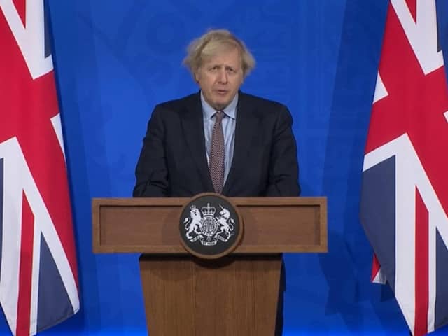 Boris Johnson yesterday flanked by Union flags in Downing Street’s new White House-style media briefing room. But if he wants to live up to his title as ‘Minister for the Union’ he needs to shake up Whitehall attitudes towards Northern Ireland