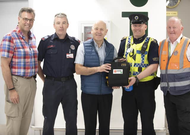 Alastair Hamilton, Paramedic Brendan Conway; Rev David McMillan; Keith Pedreschi, Airport Garda Officer; and Gerry Keogh, Chief Fire Officer at Dublin Airport.