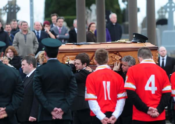 Ronan Kerr was given a guard of honour at his funeral by both his PSNI colleagues and GAA clubmates