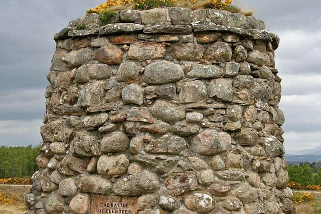 A memorial cairn remembering the Battle of Culloden