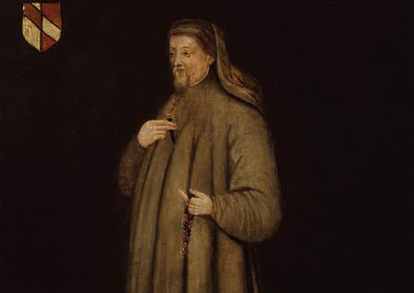 Many languages have loan words. Geoffrey Chaucer, pictured, who had a connection to Gaelic Ulster, wrote in the 14th century in the unfashionable Germanic/English dialect, in addition to writing in the more cultured French and Latin, thus helping forge modern English. Picture: National Portrait Gallery