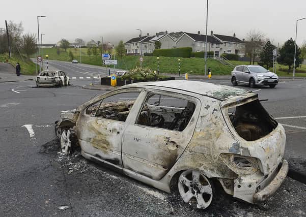 Police were attacked with petrol bombs and fireworks in Newtownabbey. Officers were targeted at the Cloughfern roundabout in the O'Neill Road area.
 
Picture By: Arthur Allison/Pacemaker.