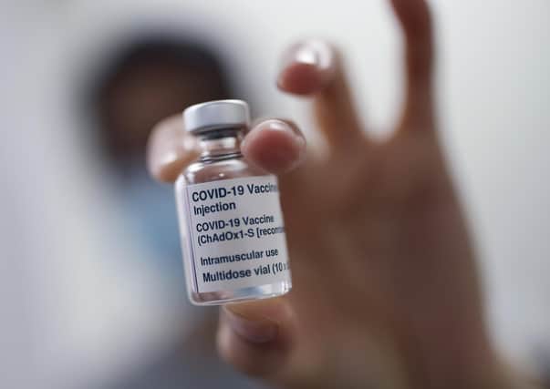 File photo dated 04/02/21 of a vial of the Oxford/AstraZeneca coronavirus vaccine. Issue date: Saturday April 3, 2021.