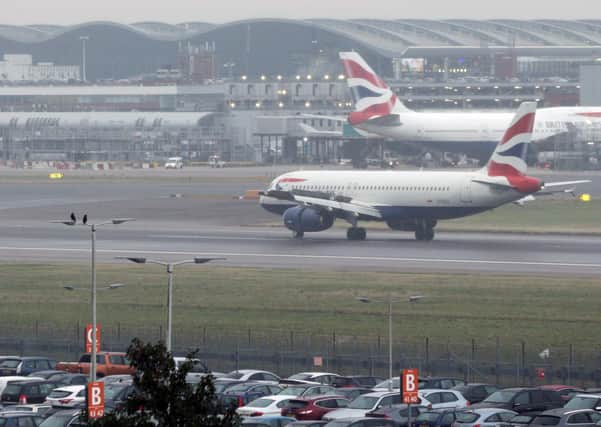 Planes on the runway at Heathrow