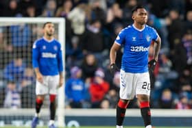 Rangers Alfredo Morelos appears dejected after the game