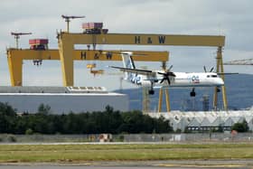 A Flybe flight at Belfast Ciy Airport