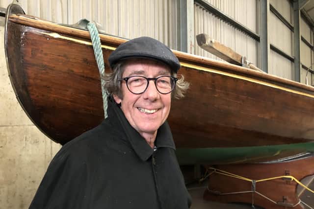 Jim Kennedy (Jimmy’s son) with Kitty of Coleraine, the boat that inspired Jimmy Kennedy to write the famous song Red Sails in The Sunset