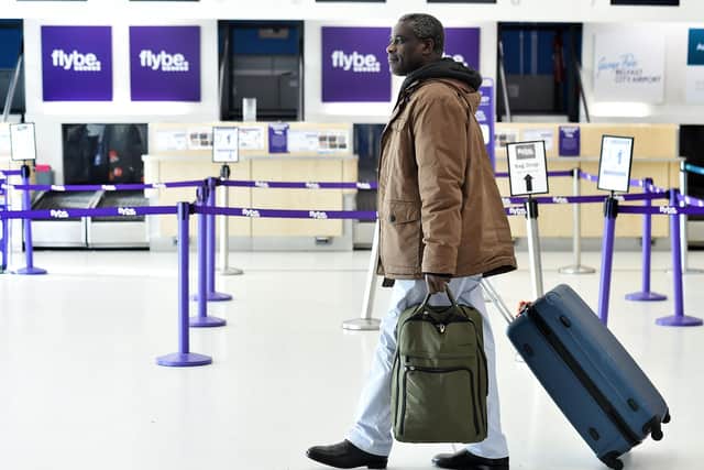 Flybe passenger Lekan Abasi who is looking alternative flights to Nigeria.
 Photo Colm Lenaghan/Pacemaker Press