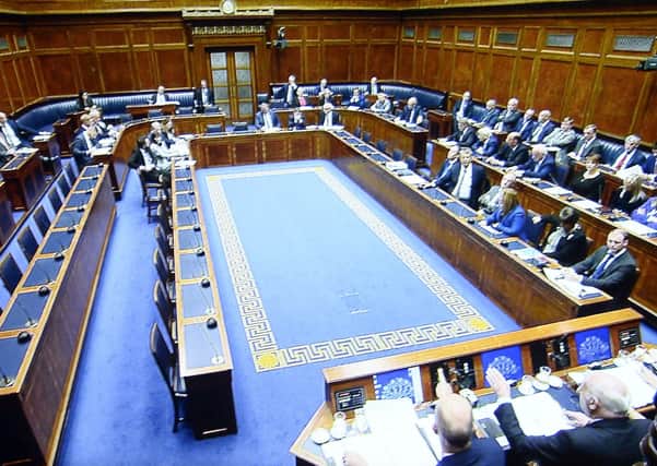 The October abortion recall with DUP MLAs right, and nationalist MLAs boycotting their usual benches on the left