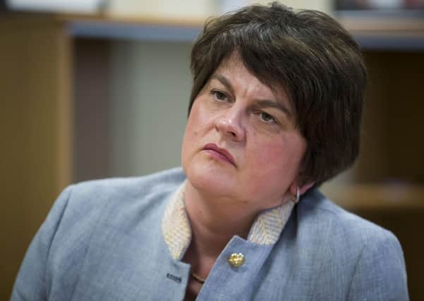 DUP leader Arlene Foster during an interview at Stormont