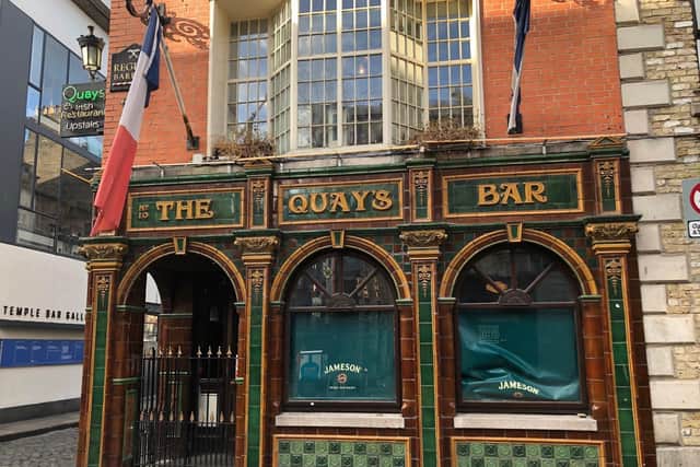 The Quays Bar in Dublin, as pubs and clubs in Irish tourist hotspot Temple Bar closed with immediate effect amid Covid-19 fears