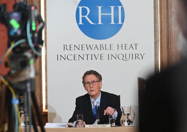Sir Patrick Coghlin speaking as he launched his report on Friday