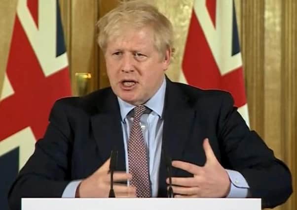 Prime Minister Boris Johnson addressing the nation prior to his Covid-19 diagnosis
