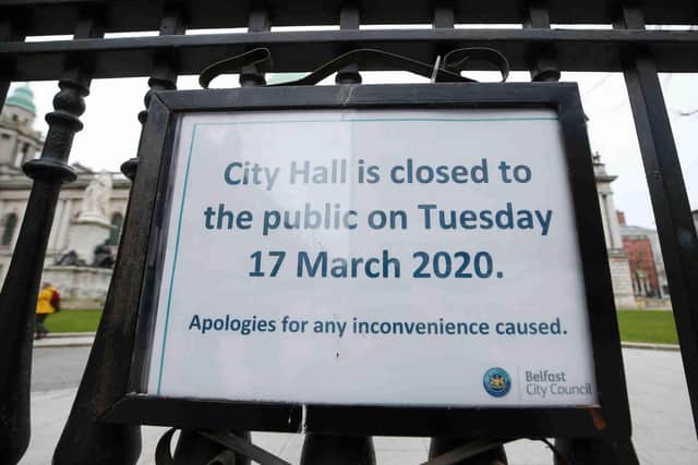 Belfast City Council cancelled its St Patrick’s Day celebrations and city hall was also closed