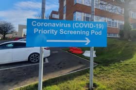 Coronavirus screening at Craigavon Hospital.