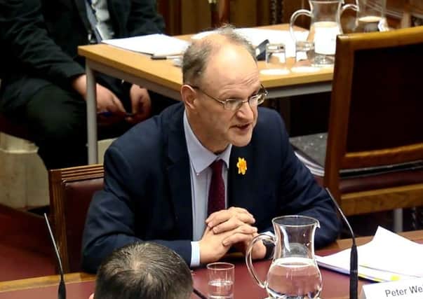 Peter Weir, education minister and MLA for Strangford, at the committee on Wednesday