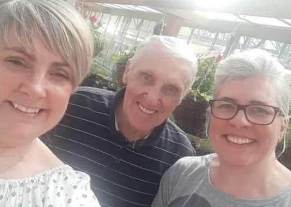 County Tyrone man, Leonard Gibson, pictured with his two daughters Lisa (left) and Michelle (right).