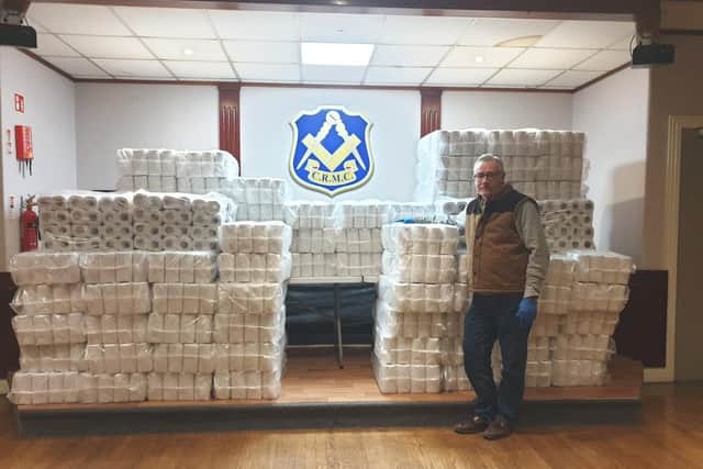 Freemason Leslie Weir who is driving the project to provide toilet rolls to the elderly