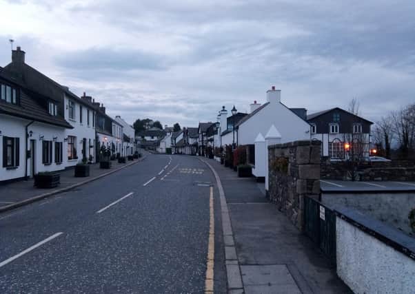 A deserted Crawfordsburn village in Co Down at dusk on Saturday March 21 2020, a time in the week when the temprorarily closed Old Inn would always be getting busy for the evening