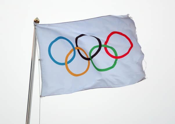 An Olympic flag. Pic by PA.