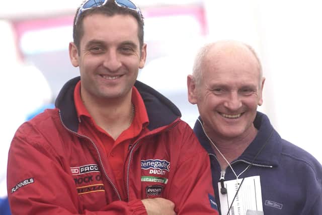 Michael Rutter with his father Tony.