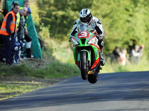 Michael Dunlop on the Street Sweep Kawasaki at the Armoy Road Races in 2011.