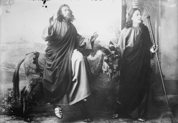 Jesus Christ and John. 1900 Performance of the Oberammergau Passion Play