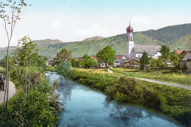 Oberammergau on the River Ammer in 1900