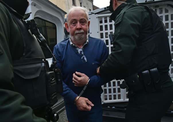 John Downey in court in Omagh last year, after he was extradited from the Republic of Ireland over charges in relation to two UDR murders