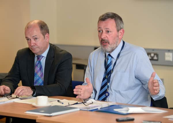 Richard Pengelly (right), the permenent secretary of the Department of Health, with Dr Michael McBride