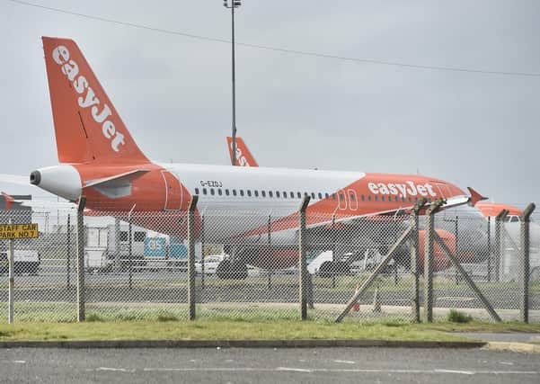 Easy Jet flights at Belfast International Airport on Monday. Pacemaker Belfast