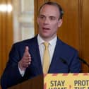 Foreign Secretary Dominic Raab during a media briefing in Downing Street, London, on coronavirus (COVID-19
