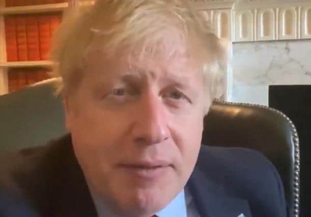 Screengrab taken from a video on the twitter feed of 10 Downing Street of Prime Minister Boris Johnson making the announcement that he has tested positive for coronavirus. Photo: @10DowningStreet/PA Wire