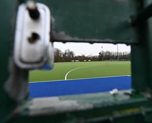 The scene at  Belfast Harlequins Hockey Club last month following the Coronavirus outbreak. Pic by Pacemaker.