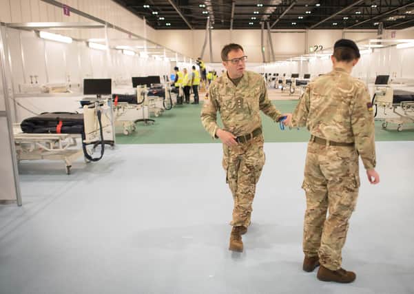Soldiers were involved in turning the ExCel centre in London into the NHS Nightingale Hospital in the space of nine days