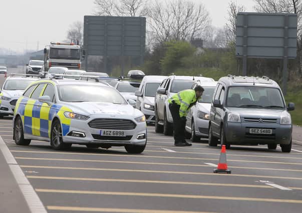 PSNI were conducting a major traffic operation on the main A26 to the north coast on Friday, with all traffic is being stopped and asked for reason to travel.  Pic: Steven McAuley/McAuley Multimedia