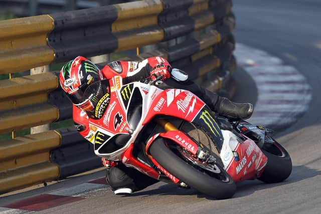 Yorkshireman Ian Hutchinson on his way to victory at the 2013 Macau Grand Prix on the Milwaukee Yamaha.