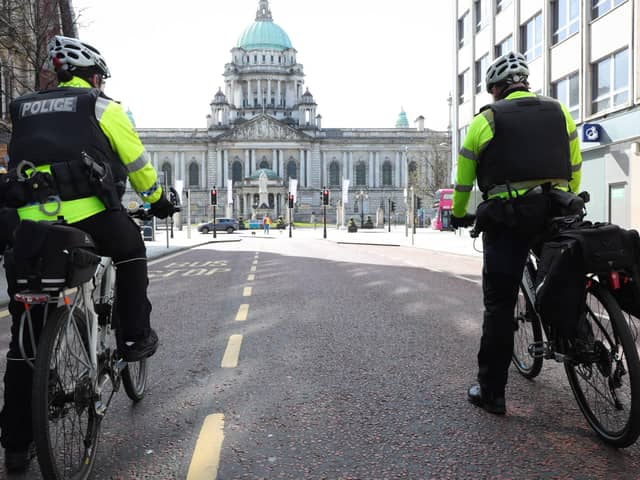 The lockdown  in force in Belfast city centre. Picture by Press Eye