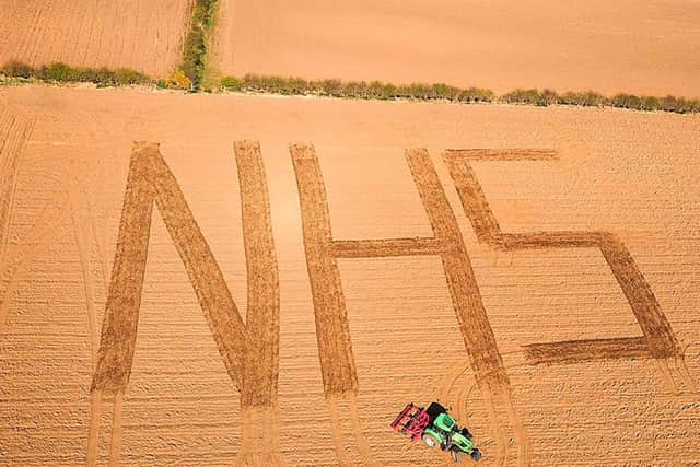 Agricultural Machinery sales company Hunter Kane & Son displays a message of support for the NHS