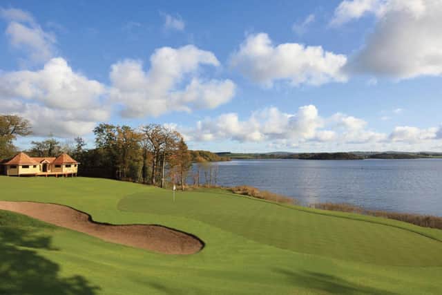 The approach to the ninth hole at the Lough Erne Golf Resort