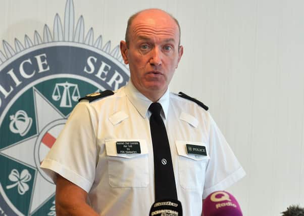 PSNI ACC Alan Todd speaks to the  media.
Photo Colm Lenaghan/Pacemaker Press