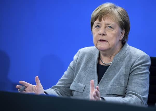 People scoff at herd immunity but on Wednesday, the German chancellor Angela Merkel, above, explained very careful Covid-19  infection spread rates and their impact that could be seen as an argument for controlled spread