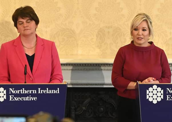 The forum was set up in an attempt to defuse a row between Arlene Foster (left) and Michelle O’Neill