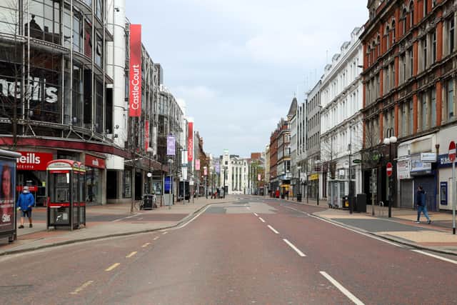 Belfast City Centre has been deserted during lockdown. Photo Pacemaker Press