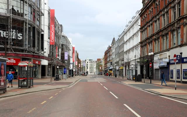 Belfast City Centre has been deserted during lockdown. Photo Pacemaker Press