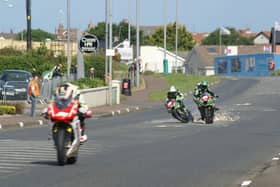 Stuart Easton clipped the rear of team-mate Gary Mason's MSS Kawasaki during practice at the North West 200 in 2011 resulting in a terrifying crash that left the Scotsman with a serious of injuries. Picture: Adrian White.